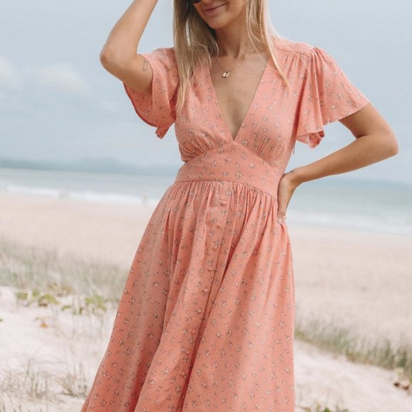 AUGUSTE THE LABEL Jasmine Floral Tie Back Midi Dress - Picture 4 of 14